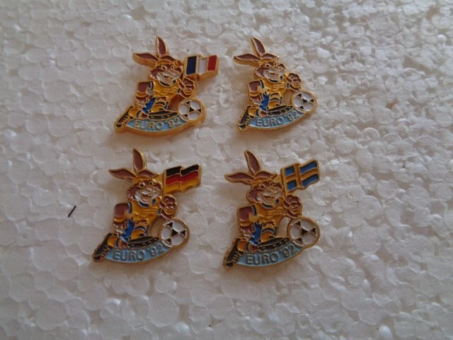 Job lot of 4 Euros 1992 Football related metal lapel pins