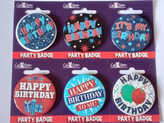 Boy's Mens Happy Birthday Badge Birthday Party Gift