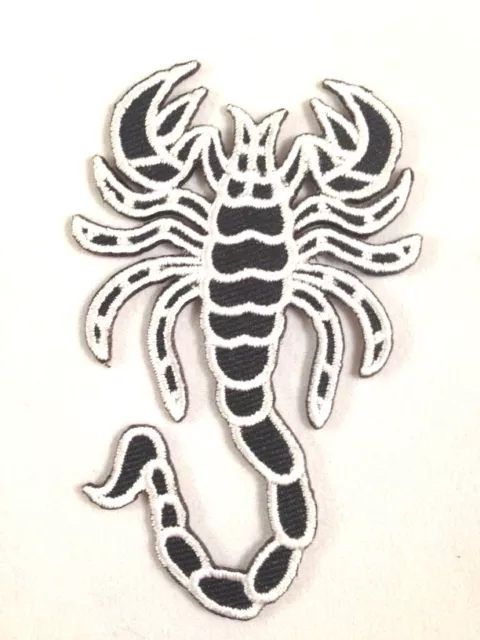 Black White Scorpion Scorpio Embroidered Iron On Patch punk rockabilly - 64