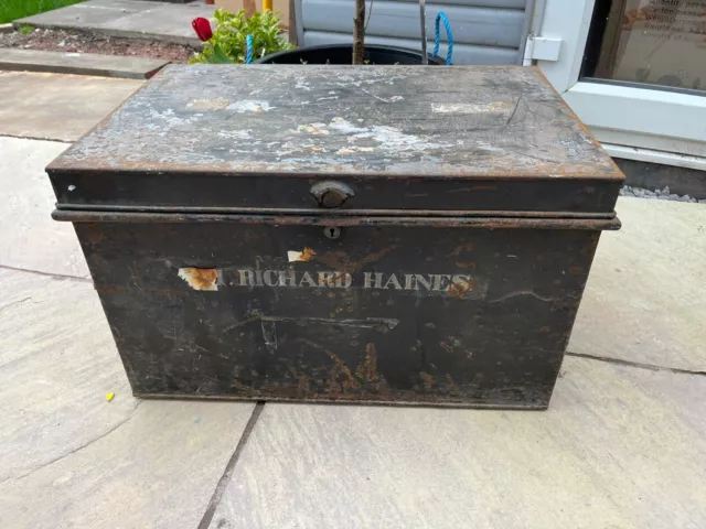 Vintage Large Metal Box / Deed Box 60cm