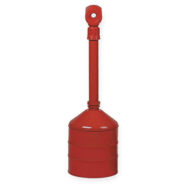 JUSTRITE 26811R Cigarette Receptacle,5 gal.,Red