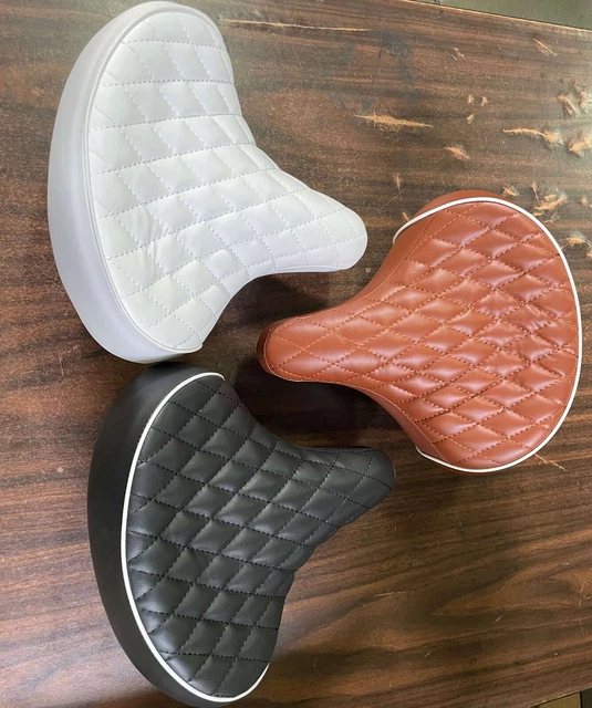 BEACH CRUISER CHOPPER Bicycle Saddle Saddle Diamond Stitched Brown
