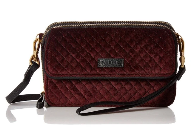 Vera Bradley Iconic RFID All in One Crossbody Chocolate Raisin NWT