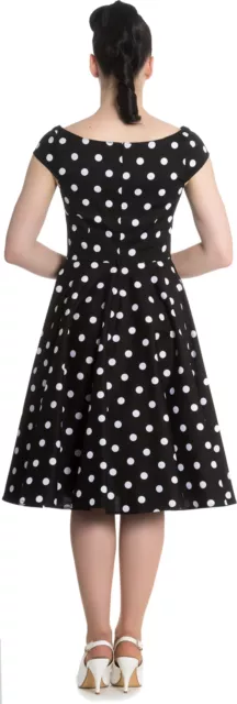 Abito abito Hell Bunny NICKY anni '50 retrò POLKA DOTS collo a punti BLK rockabilly 2