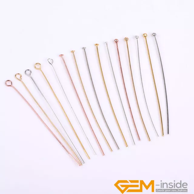 100Pcs Yellow Gold Filled Copper Ball Head Eyes Pins for Jewelry Making Findings