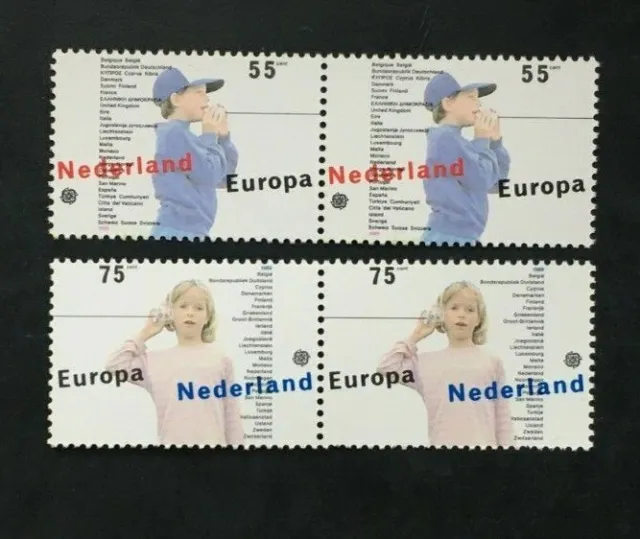 Timbre PAYS-BAS Stamp - Yvert et Tellier n°1334 à 1335 x2 n** Mnh (Cyn38)