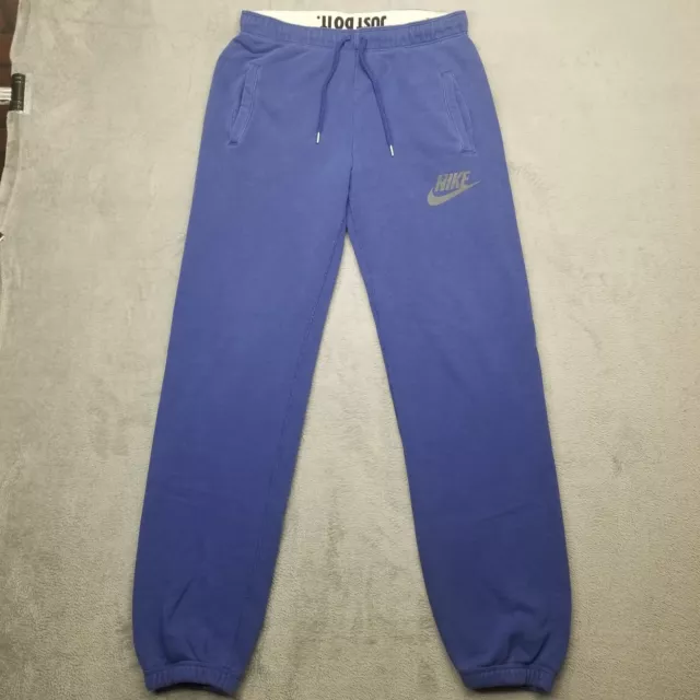 Nike Rally Pants Womens Small Royal Blue Loose Fit Retro 90s Style Sweatpants