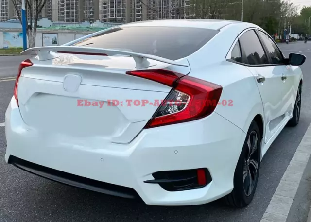 AL Style Rear Trunk Wing Spoiler for 2016-2021 Honda Civic Light ABS Pearl White