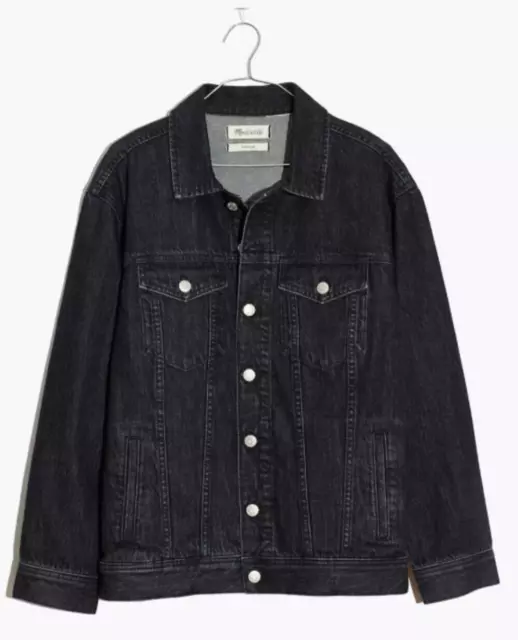Madewell Denim Jacket 1X PLUS Womens Black Cotton Lunar Wash Jean Classic