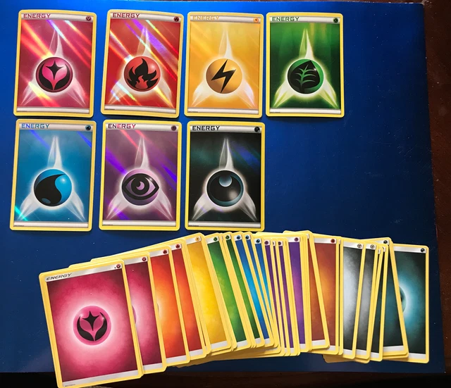 Lot of 52 Pokemon Energy cards-45-Non-Holo & 7 Holo