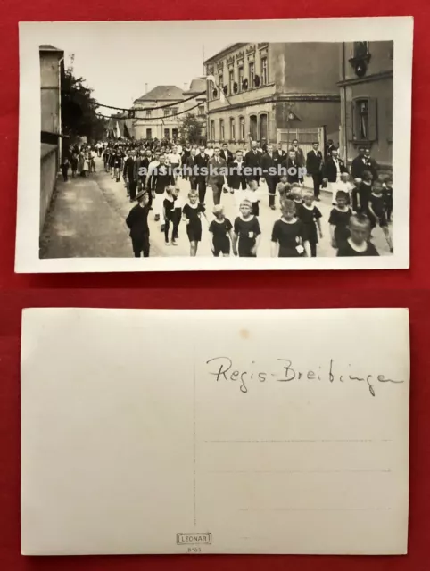 Privat Foto AK REGIS-BREITINGEN um 1930 Festumzug Musiker Musik Kapelle  ( 78105