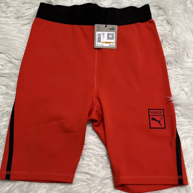 Puma x Vogue Women's Fitted Tight Compression,  Sz S Shorts Fiery Red  $55