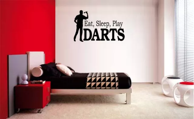 Eat Sleep Play Darts Vinyl Wall Decal Decor Sticker Room Sports Lettering Decor