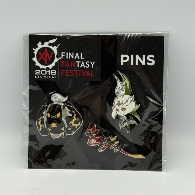 FINAL FANTASY XIV FFXIV 2018 FanFest Primal Enamel Pins - Set Of 3