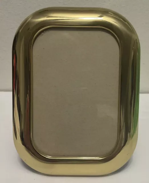 Brass Oval Photo Frame Easel Back 6 1/4  X 5 3/4  for Photo Size 3 X 4.5 "