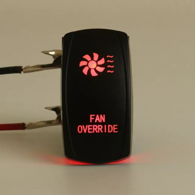 Affidabile e potente interruttore a dondolo LED rosso 12 V 20 A 5 pin per sostituzione ventola