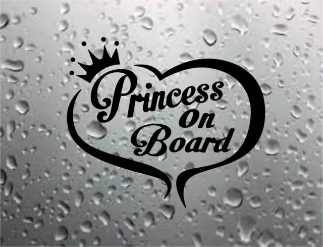 Princess on Board  Child Window Bumper Car Sign Window Sticker