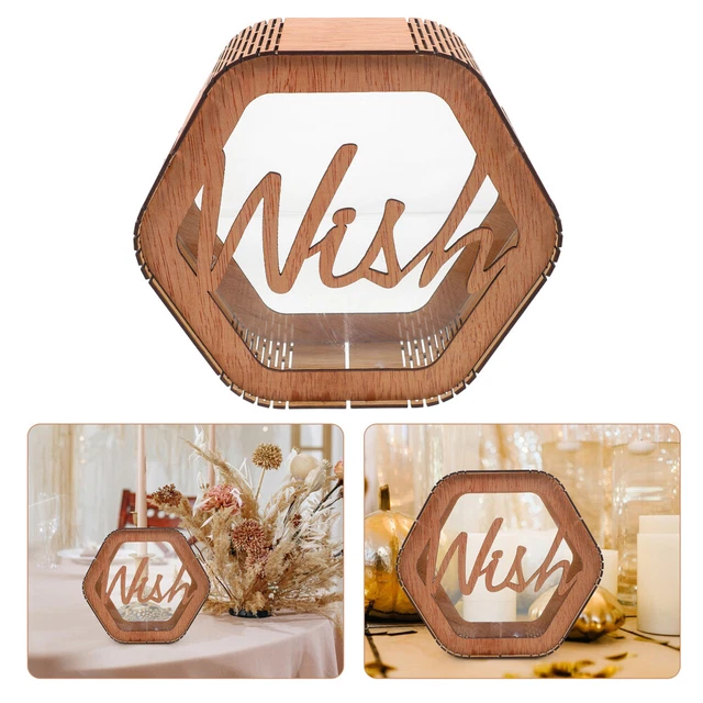 Scatola Portabiglietti Matrimonio In Legno - 30x24x22.5 Cm Per Ospiti Bianco - Foto 8