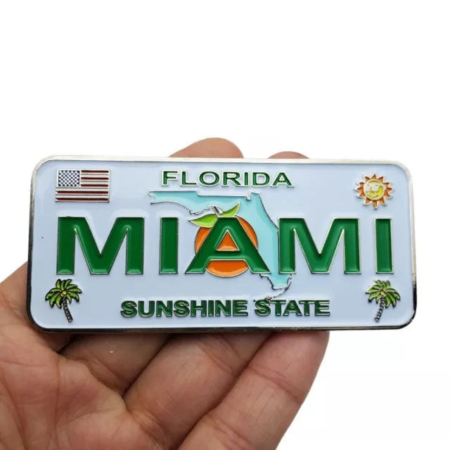 Miami Florida License Plate Metal Fridge Magnet Travel Souvenir Tourist US State 3