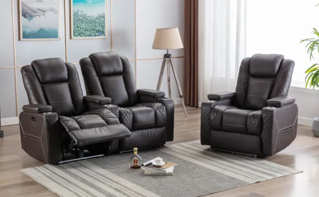 Faux Leather Home Theater Seat Sofa Power Recliner Couch Chairs for Living Room