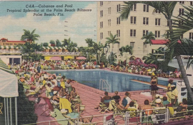 Biltmore Hotel Palm Beach Florida Postcard 1940's