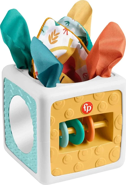 Fisher Price Pretend Tissue Box Baby Sensory Toy for Newborns Tummy Time Crinkle