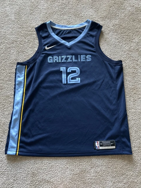 Nike Men's Memphis Grizzlies Ja Morant #12 Navy Dri-Fit Swingman Jersey, XL, Blue