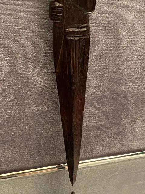 Coupe-papiers bois massif sculpté profil d'Indien d'Amazonie Brésil Vargas 1940 8