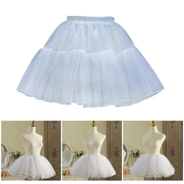 Women 35cm Mini Tutus Skirt 1950s 3 Layer Tulle Petticoat Half Slip Underskirt