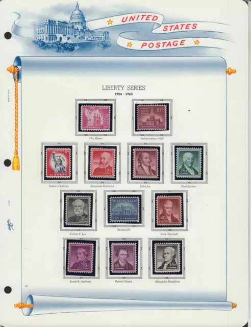 1954-66 High Values of Liberty Series and Prominent Americans on White Ace Pages 2