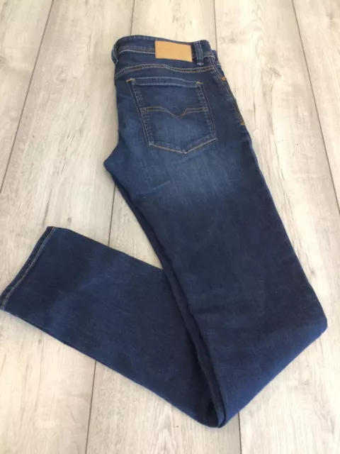 Jeans Sleenker Skinny Stretch Uomo Vita 31"" X 32"" Gamba Blu