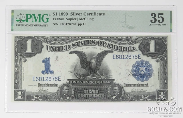 1899 $1 Silver Certificate Fr#230 Napier/McClung Choice VF35 PMG 27284