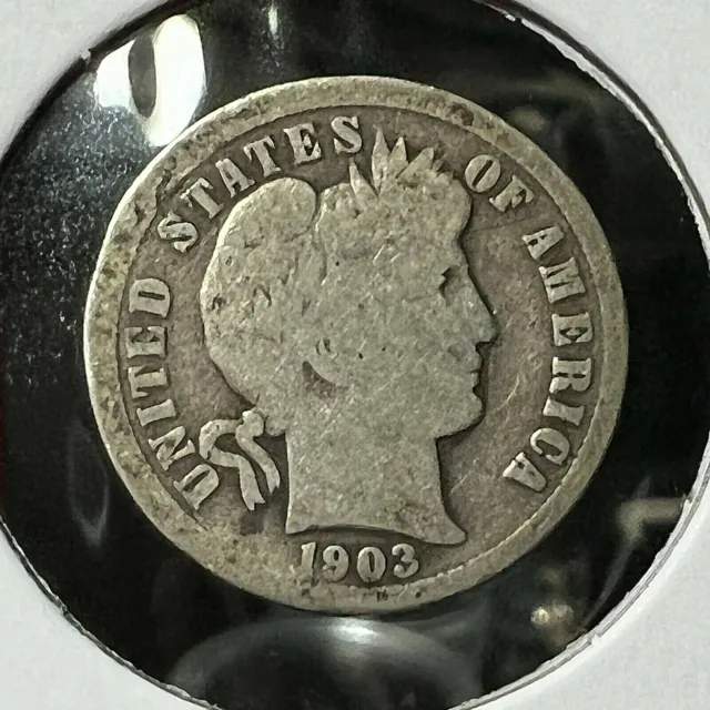 1903 Silver Barber Dime Better Coin