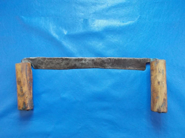 Vintage Spoke Shave Draw Knife Wooden Handles Wood Plane Scrapper Hand Forged