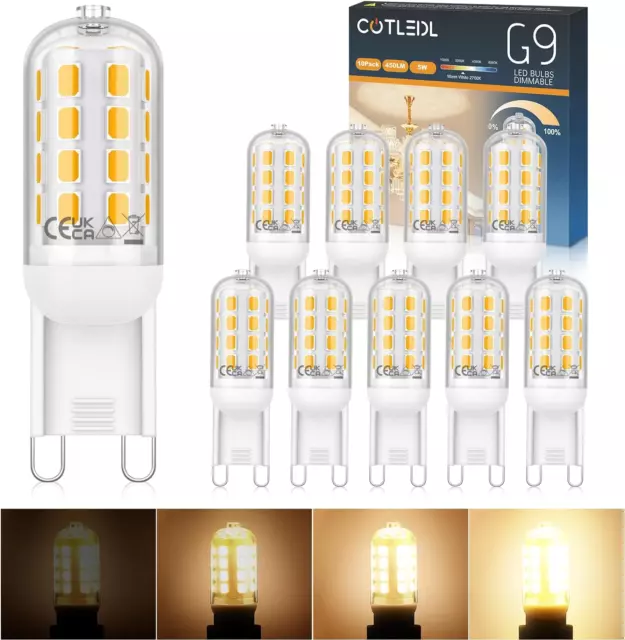 COTLEDL Lampadine LED G9 Dimmerabile,10 Pezzi Luce Calda 2700K G9 Led,Equivalent