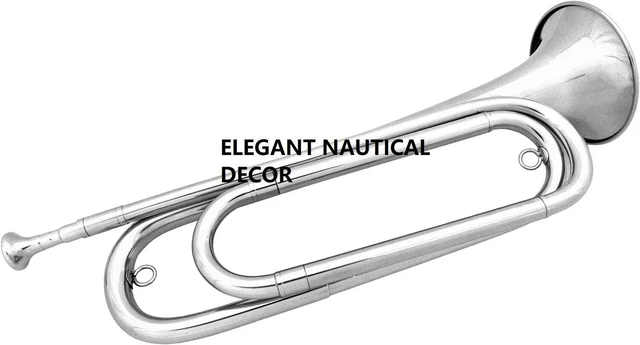 U.S. Regulation Bugle USRB-BugleNS Nickel with Mouthpiece, Silver
