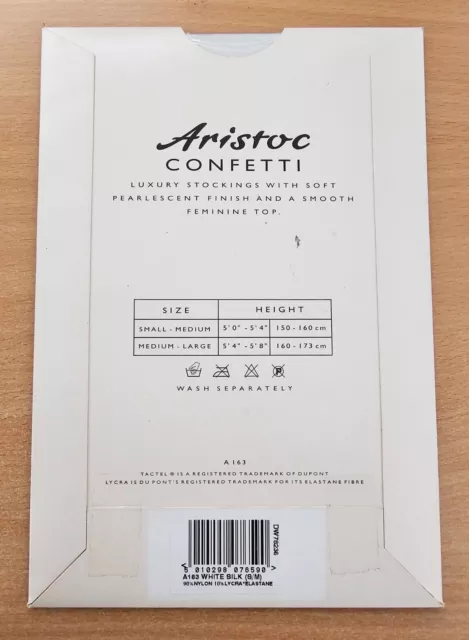 Lotto Lavoro Rare Calze Aristoc Confetti Lusso Finitura Perla S/M Seta Bianca 3