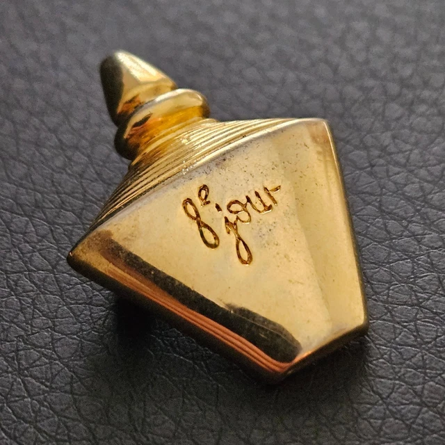 Broche Carrée 'Le Monde En Parfum' Métal Doré Avec Centre Bleu Nuit - Occasion