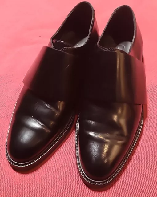 COS Monk Strap Black Leather Flats Size 37