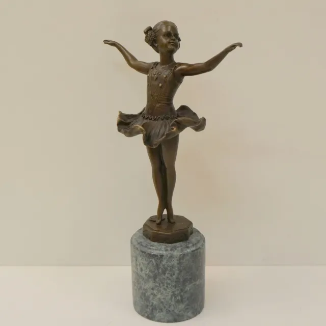 Estatua Bailarín Art Deco Estilo Art Nouveau Estilo Bronce sólido Firmado