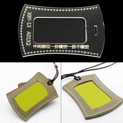 Gabarit Acrylique Pour Porte-cartes - 2 Pièces, Dessins De Grille, Outil De Coupe Précis Maroquinerie