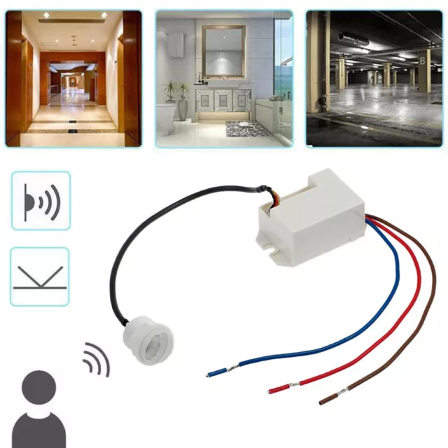 UK Mini PIR Motion Detector for Installation 230V AC max. 800W Movement Sensor