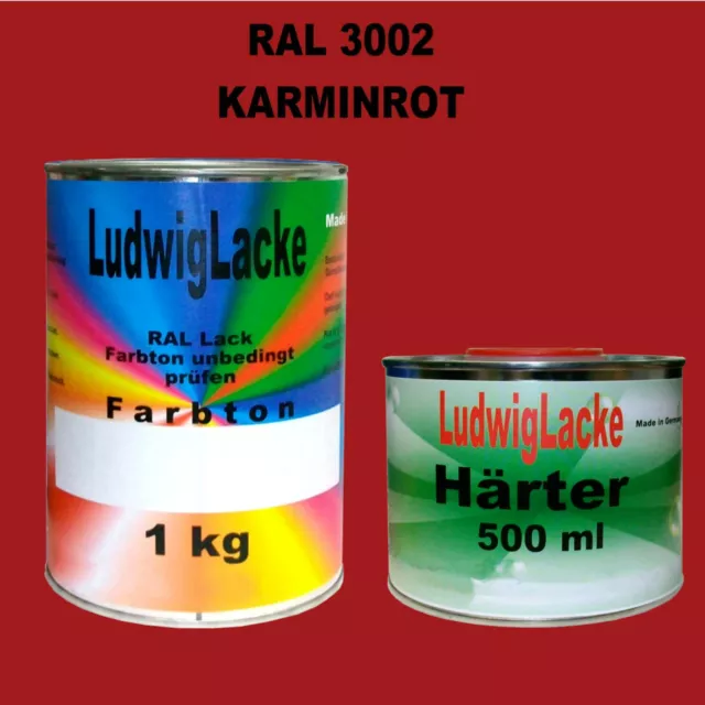 RAL 7016 Anthrazitgrau 1,5 kg SET Seidenmatt Lack & Härter Acryllack unverdünnt 3