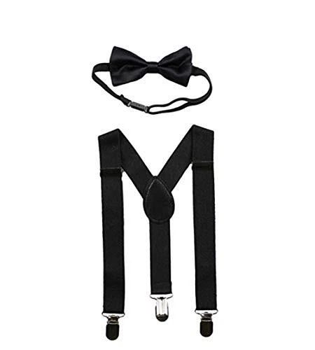Sinen Baby Suspenders and Bow Tie Set Kid Suspender Bowtie Black Size Large j0rL