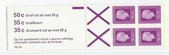 Niederlande Markenheftchen Postzegelboekje PB 18a telblok NVPH