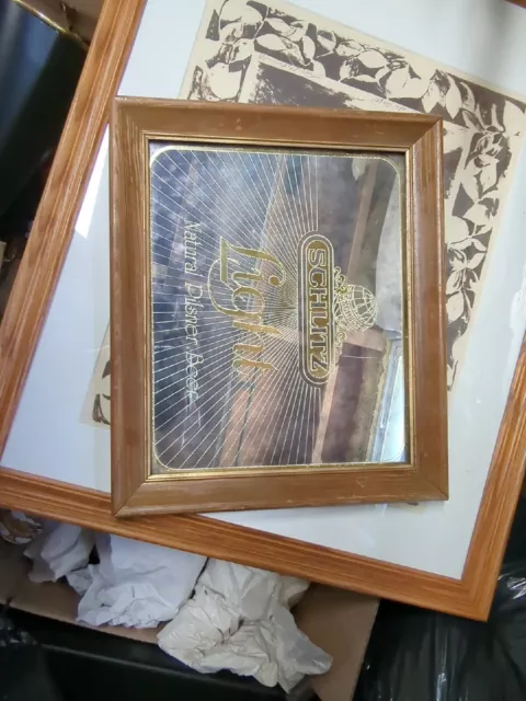 Vintage 1979 Schlitz Light Natural Pilsner Beer Mirror 15"X13"