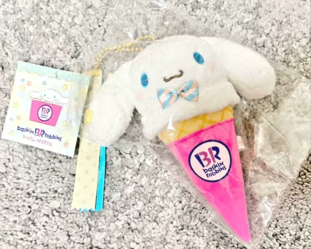 Sanrio x Baskin Robbins Cinnamoroll Ice Cream Strap Plush Mascot Stuffed Doll