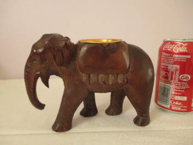 Black Forest Swiss Carved Wooden Strolling Elephant Wood Carving 2