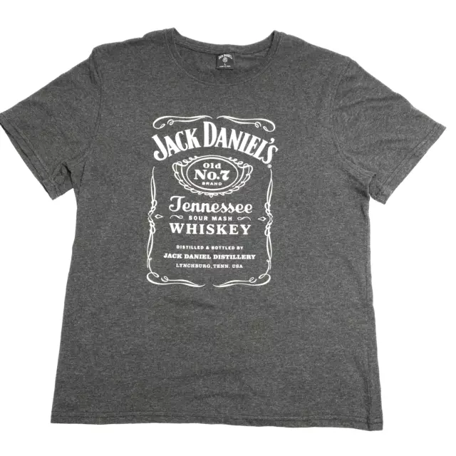 Jack Daniels Shirt Mens Large No. 7 Tennessee Whiskey Grey Size L T-Shirt