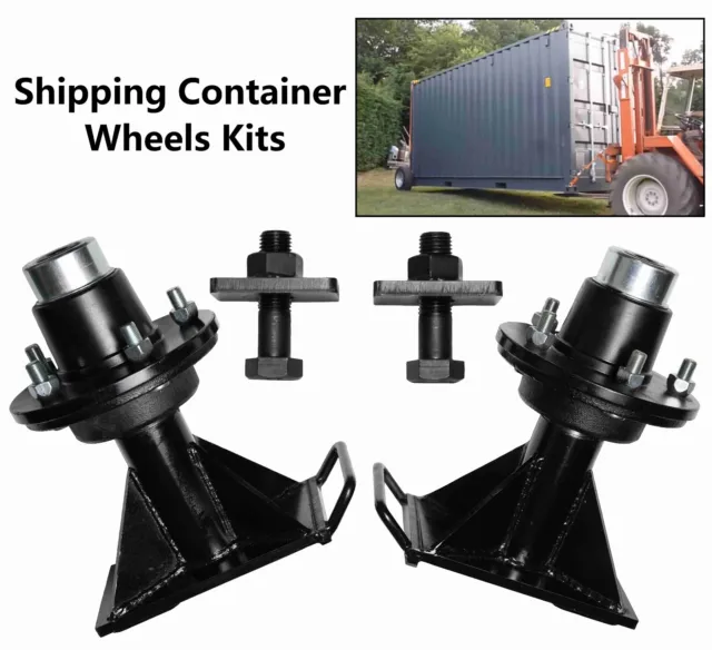 5x 5.5 Lug Superior Shipping Container Wheels, Bolt-on Spindle Kit(Super thick)